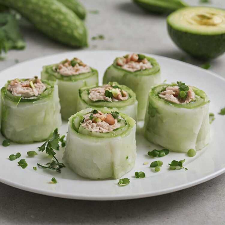 image Bouchées de concombre au thon et avocat