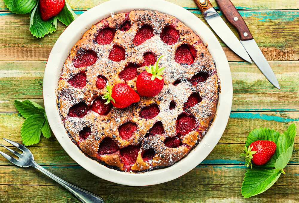 image Clafoutis Léger aux Fraises saveur vanille