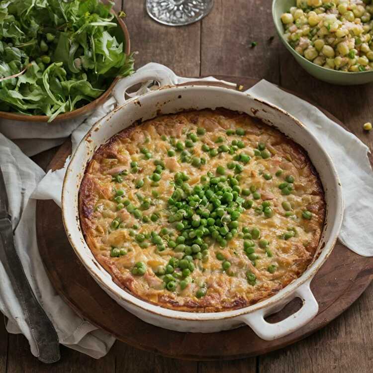 image Clafoutis salé aux Petits Pois et Jambon