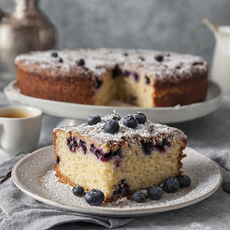 image Gâteau Moelleux au Miel et Myrtilles