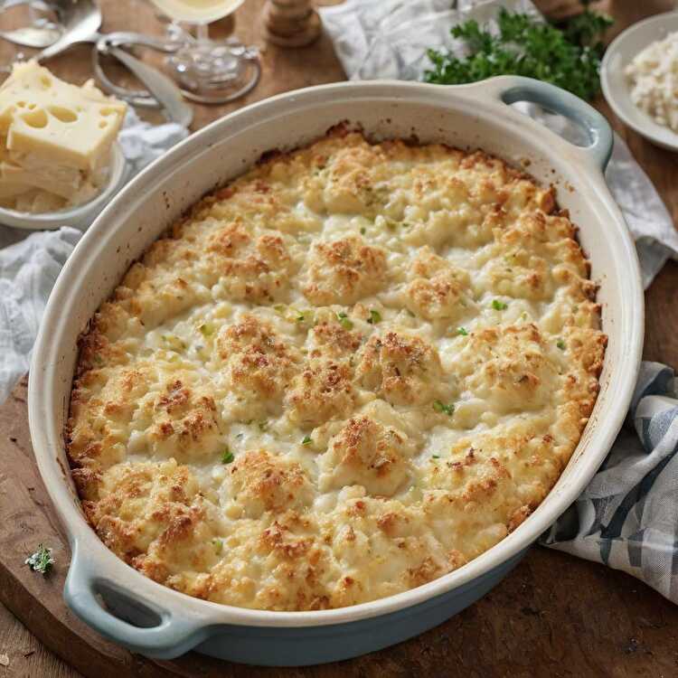 image Gratin de chou-fleur léger à la sauce béchamel