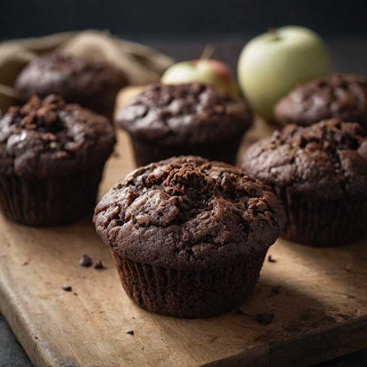 image Muffins au Cacao et Compote de Pommes