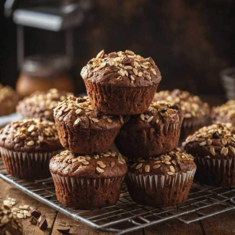 image Muffins Avoine et Chocolat Sans Sucres Ajoutés