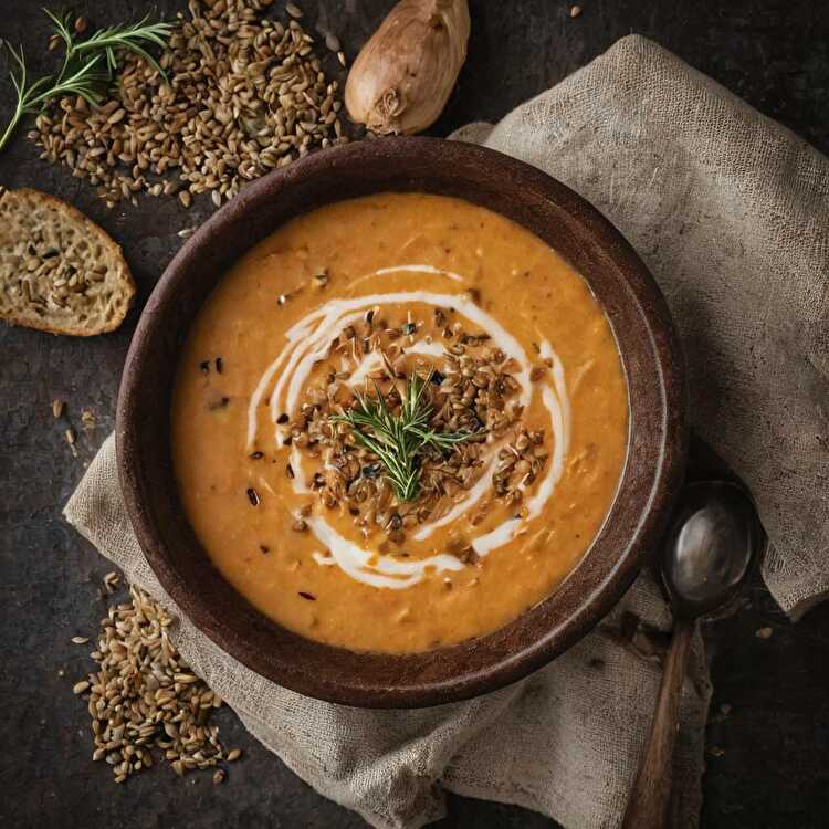 image Velouté de carottes aux oignons caramélisés