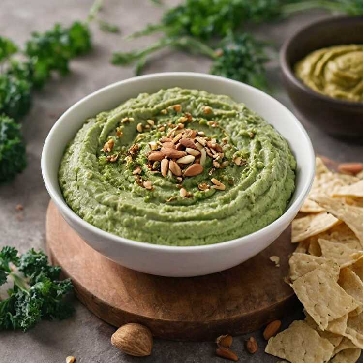 image Houmous Vert Avocat, Kale et Amande