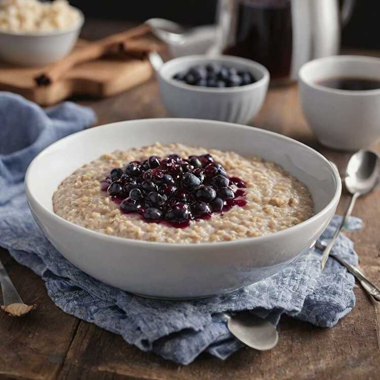 image Porridge Cannelle et Compotée de Myrtilles