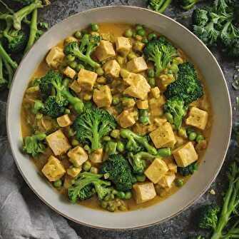 Tofu et Brocoli au Curry de Coco