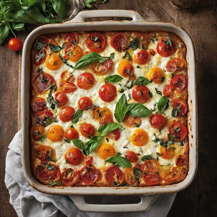 image Clafoutis Léger aux Tomates Cerises et Chèvre