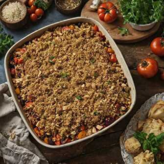 Crumble Léger de Poulet aux Légumes Méditerranéens