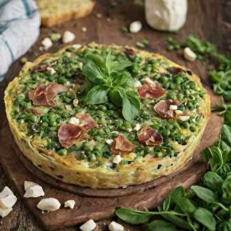 Frittata Fraîcheur aux Petits Pois, Menthe et Chèvre