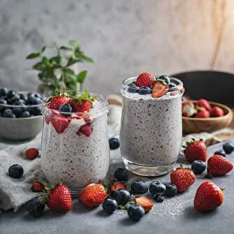 Pudding de Chia à l'Amande et aux Fruits Rouges