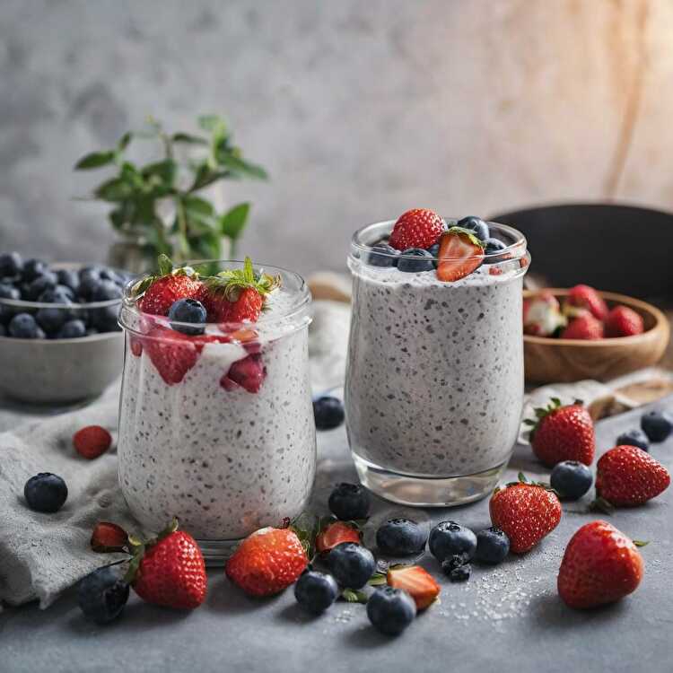 image Pudding de Chia à l'Amande et aux Fruits Rouges