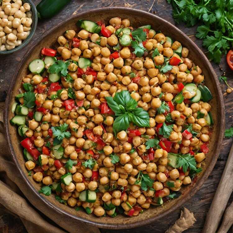 image Salade Tiède de Pois Chiches aux Légumes et Coriandre